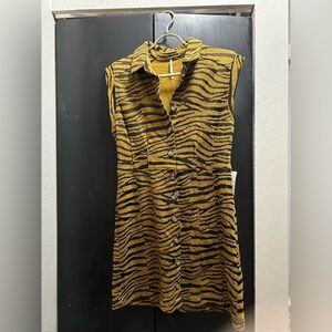 NWT Free People Us & Them Mini Dress in Olive Combo, Size Medium